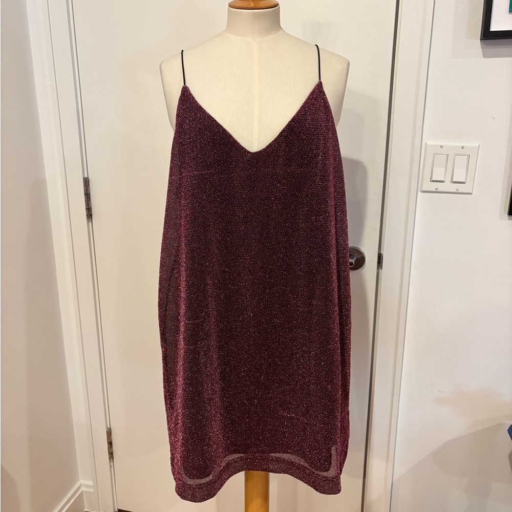 Monki pink glitter mini dress